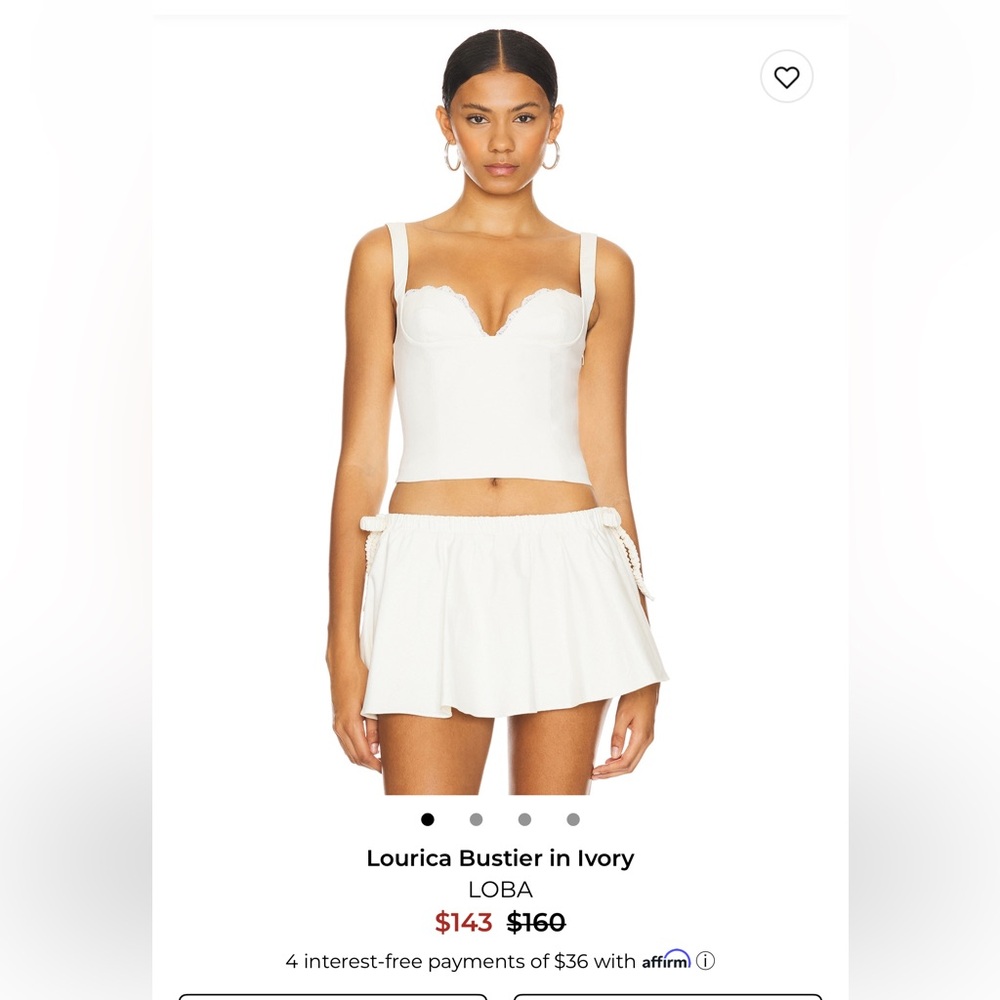 LOBA Lourica Bustier Tank Top in Ivory